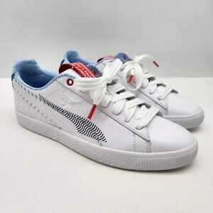 Puma Clyde White Leather Men Size 10 Sneaker Lace Up Low Top Casual 385705-01